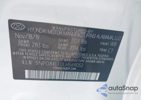 2020 Hyundai Elantra Sel from USA, damaged, VIN 5NPD84LF0LH569052